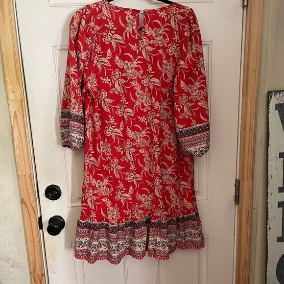 Beach Lunch Lounge Summer Beach Red Dress Size Medium - Picture 2 of 3